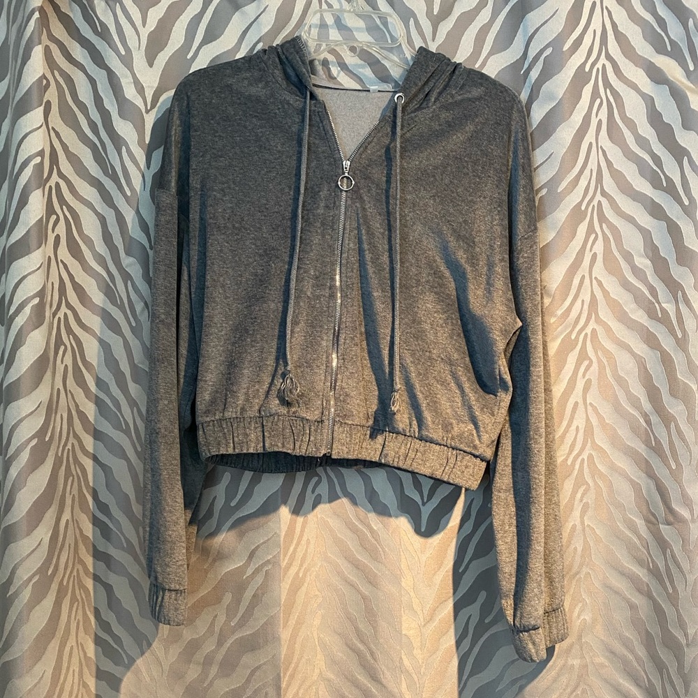 Greg velvet cropped sweatshirt